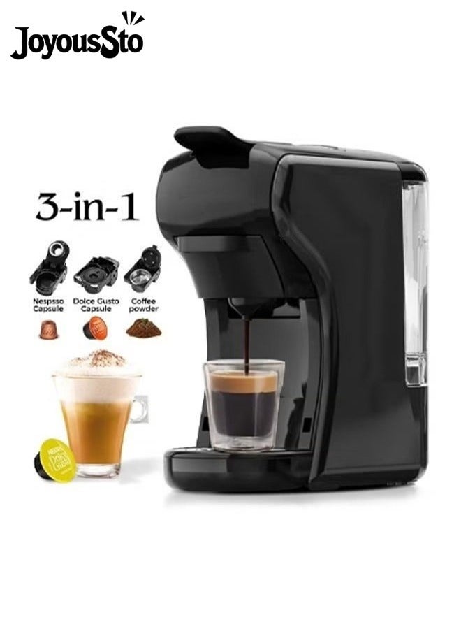 Compare Espresso Maker for Capsule, Blue Capsule & Coffee Powder, 19 Bar Pump Pressure Makes Authentic Espresso Coffee, Mini Espresso Coffee Machines 1450W Black with Removable 600ml Water Tank at KSA Price