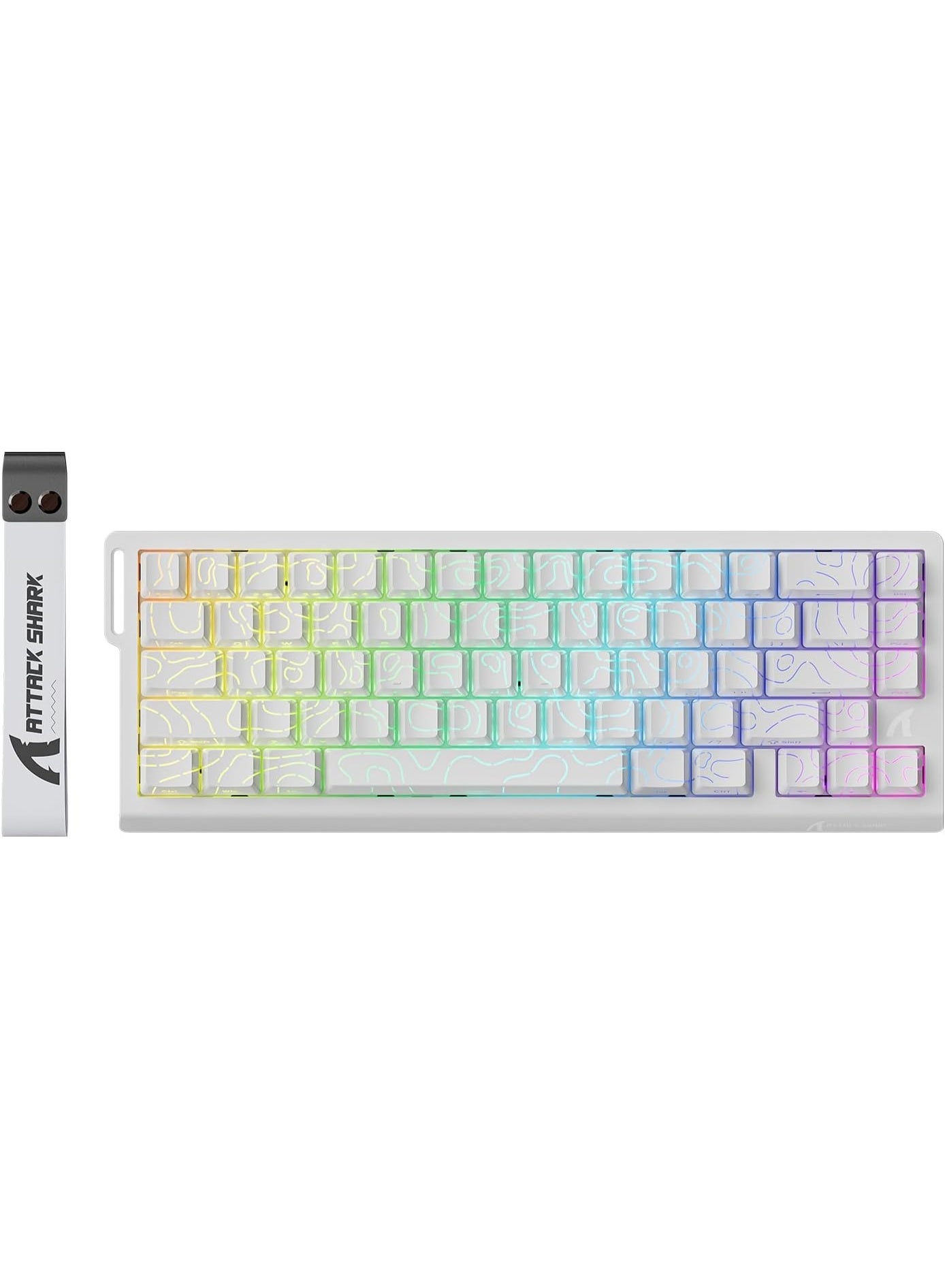Compare ATTACK SHARK X68 HE Rapid Trigger Mechanical Gaming Keyboard 60% Wired with Adjustable Actuation,Hall Effect Magnetic Switch,8KHz Polling Rate,RGB Backlit,Top Mount,Side Printed KeycapWhite Contour at KSA Price