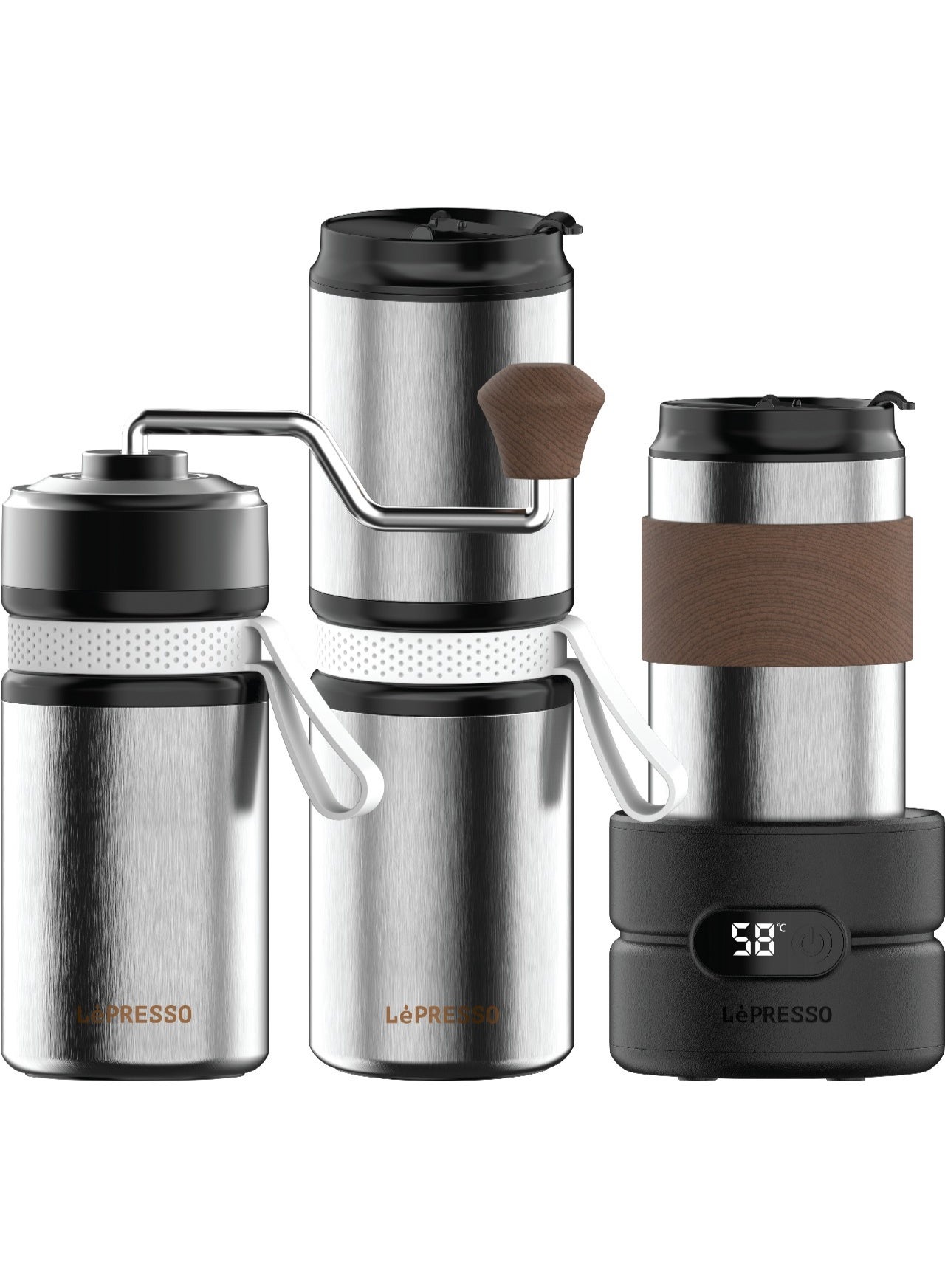 Compare Quattro 4In1 Outdoor Coffee Set With Drip Brewing, Grinder Hand, Drip Coffee  & 150ml Water Boiler  1200mAh Battery Capacity  13W Power  Bean Cup Capacity 20G  USBC Charging  Silver at KSA Price