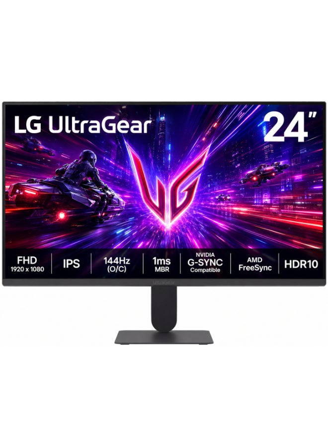 Compare 24 inch Ultragear FHD 1920 x 1080 IPS Gaming Monitor, 144Hz OC, 1ms MBR, NVIDIA GSync Compatible, AMD FreeSync, HDR10, HDMI, DisplayPort, Slim Stand, 24G411AB black at KSA Price
