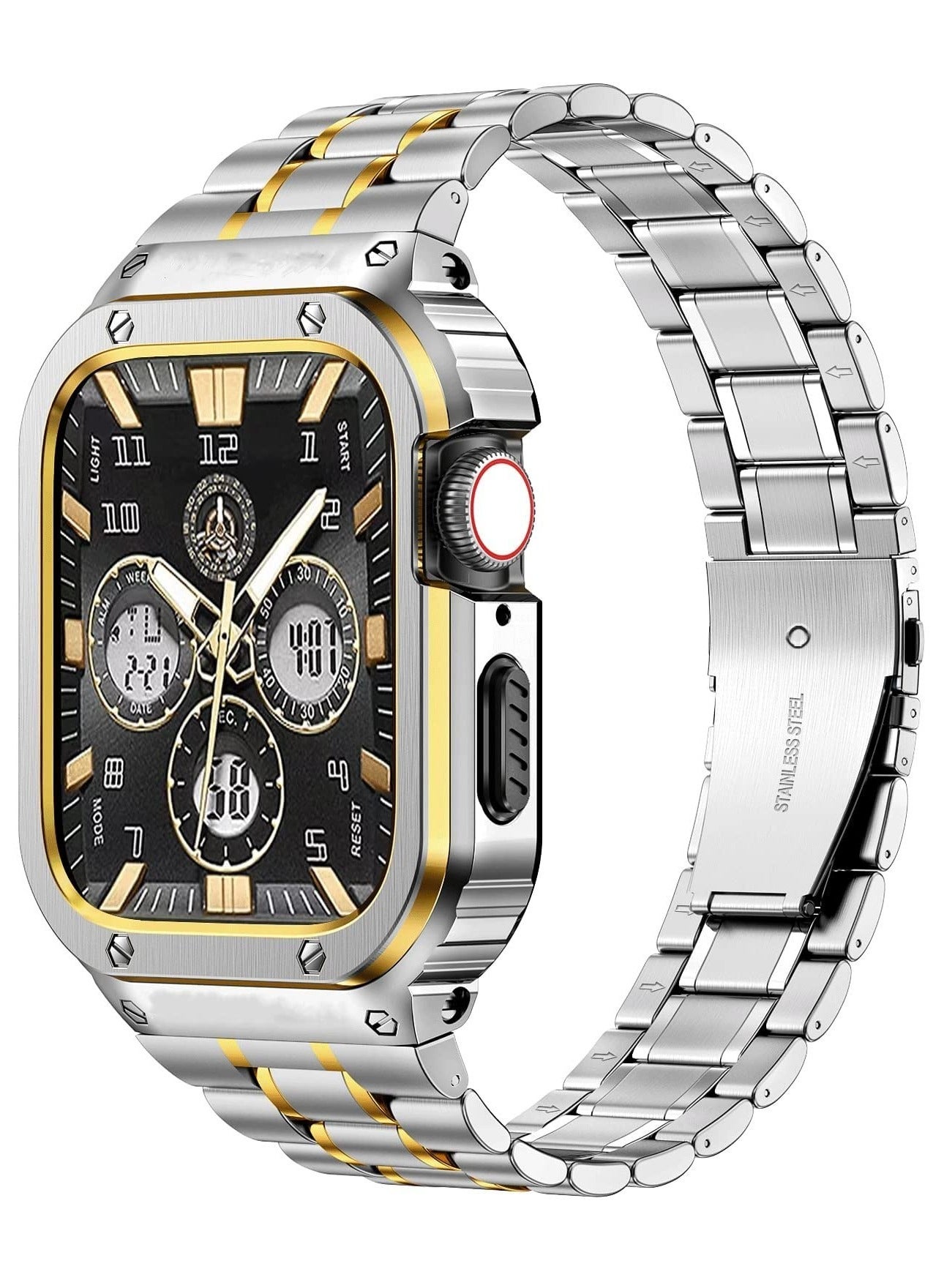 Stainless Steel Watch Band with Case For Apple…