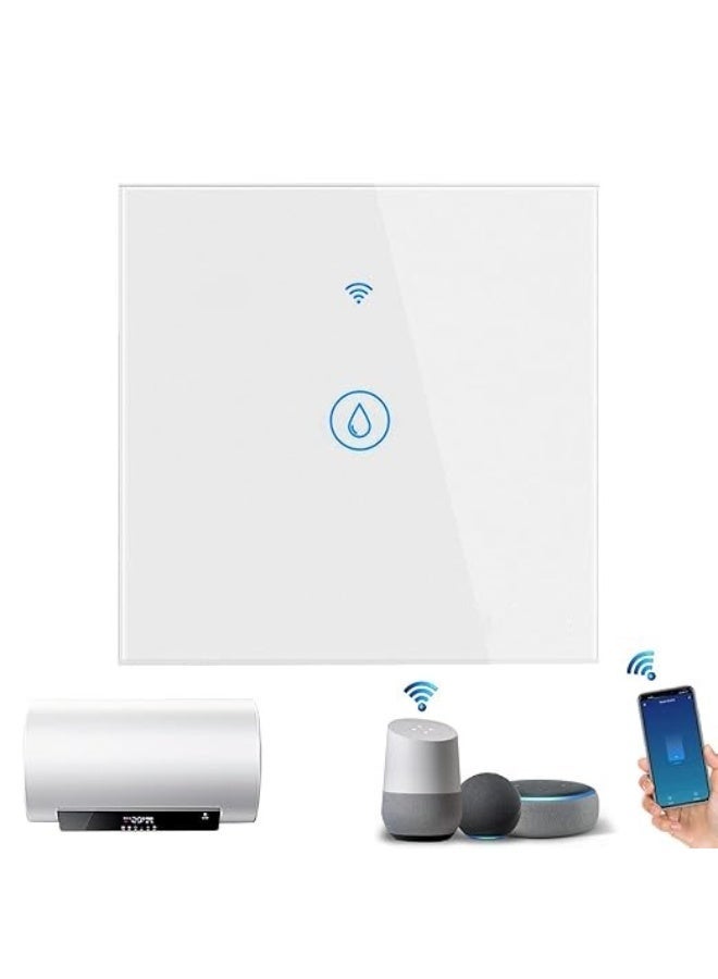 Compare Smart Life WiFi Touch Boiler Switch – 1 Gang White | 20A HighPower Water Heater Switch, Tempered Glass Panel, Neutral Wire Required, WiFi & Bluetooth Control at KSA Price
