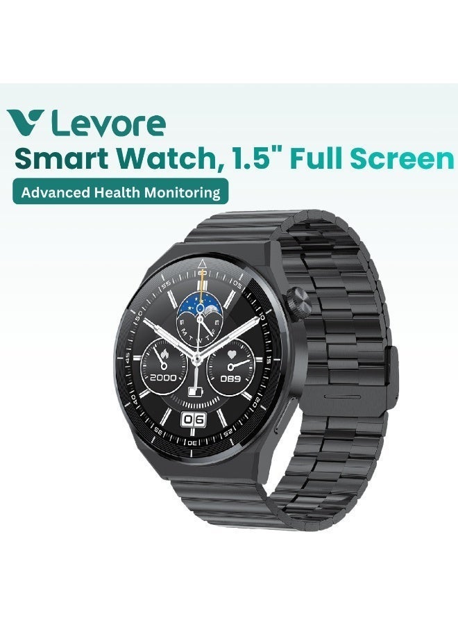 Compare Levore Smart Watch, 1.5 Full Screen, Wireless call & Map Navigation, Blood Pressure & Heart Rate, Ringtones Personalize, IP68 Water Proof, Sports Data Recording | LWS 523 at KSA Price