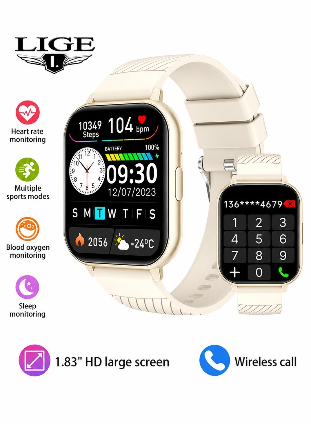 New Original Brand Sports Womens Smartwatch ,1.83