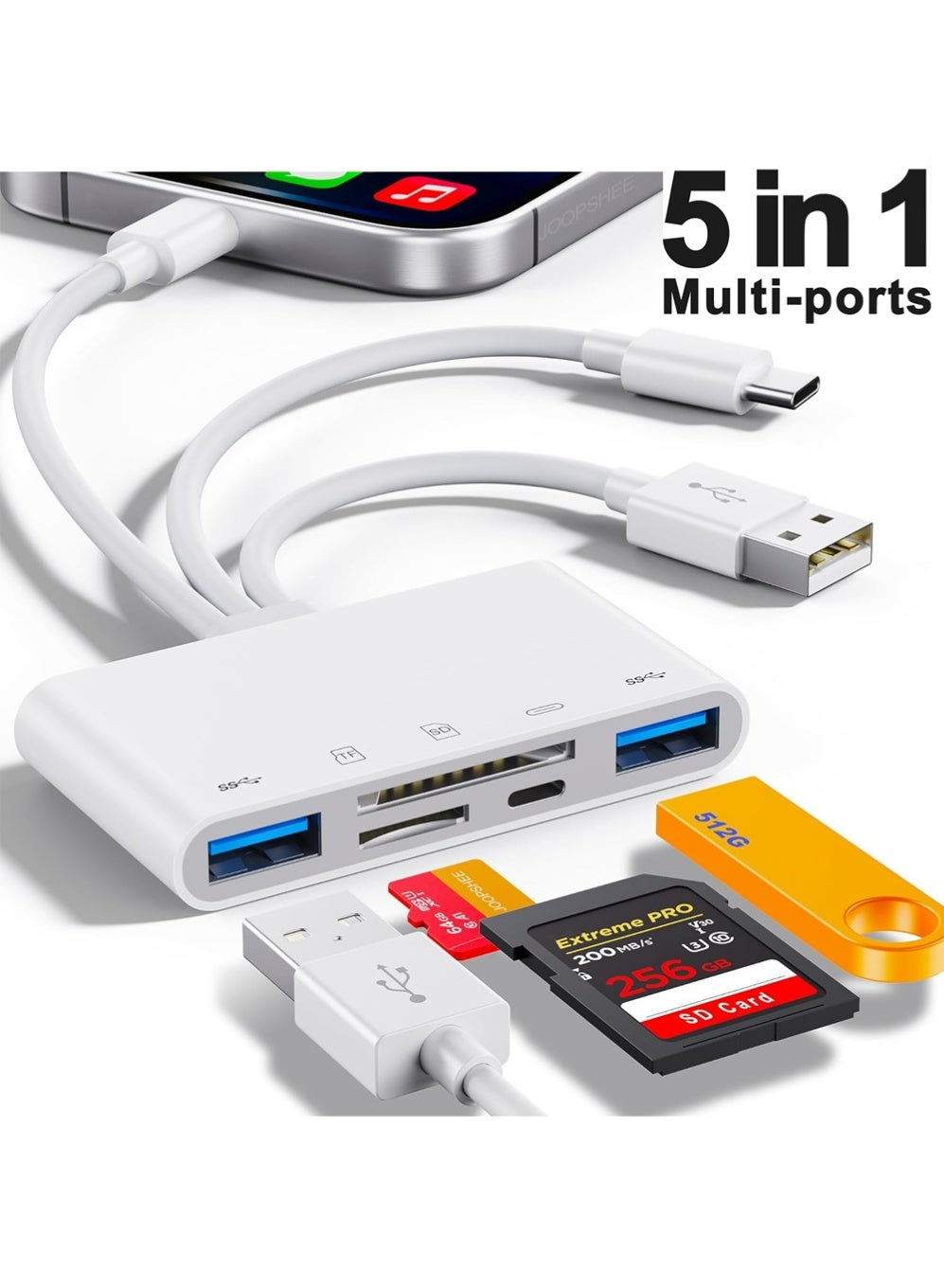 5-in-1 Memory Card Readers, USB OTG Adapter…