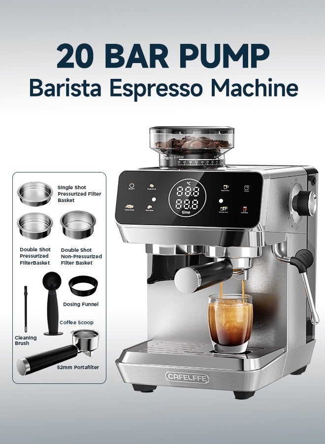 Compare CAFELFFE Barista Espresso Machine With BuiltIn Grinder,Cold Extraction Technology, Touchscreen Coffee Machine with Coffee Volume & Grinding Time and Temperature Programmable 1.8L 1500W at KSA Price