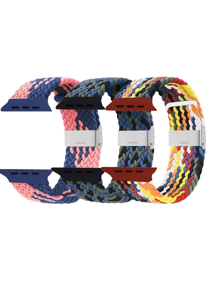 Compare 3 Packs Replacement Band for Apple Watch Band 38mm 40mm 41mm 42mm Series 10 – Nylon Braided Elastic Band at KSA Price