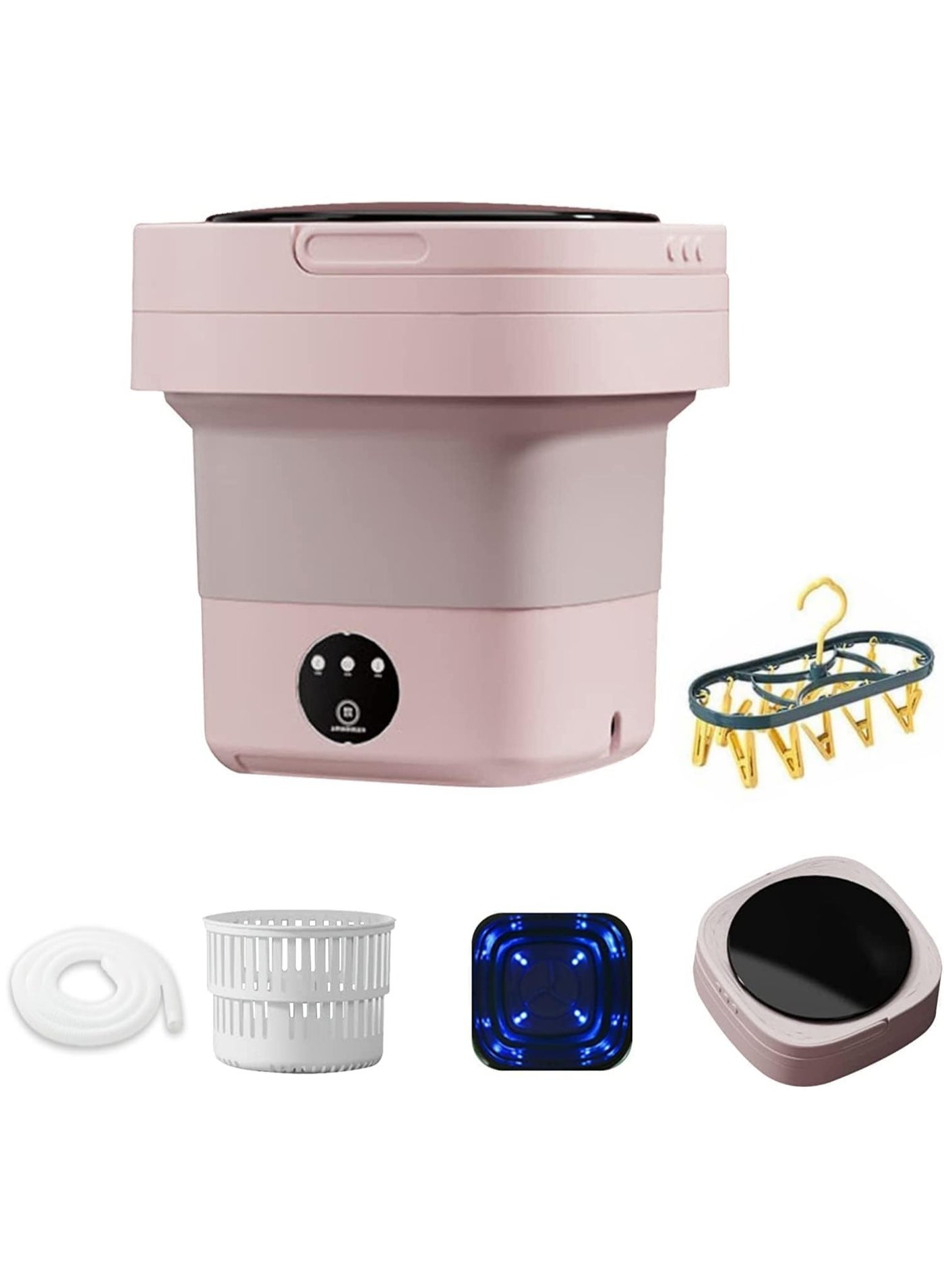Compare Portable Washing Machine Foldable,Mini Washer Machine with Dehydration Function for Underwear,Baby Clothes,Mini laundry machine suitable for Travel, RV, Camping, Home or Apartments at KSA Price