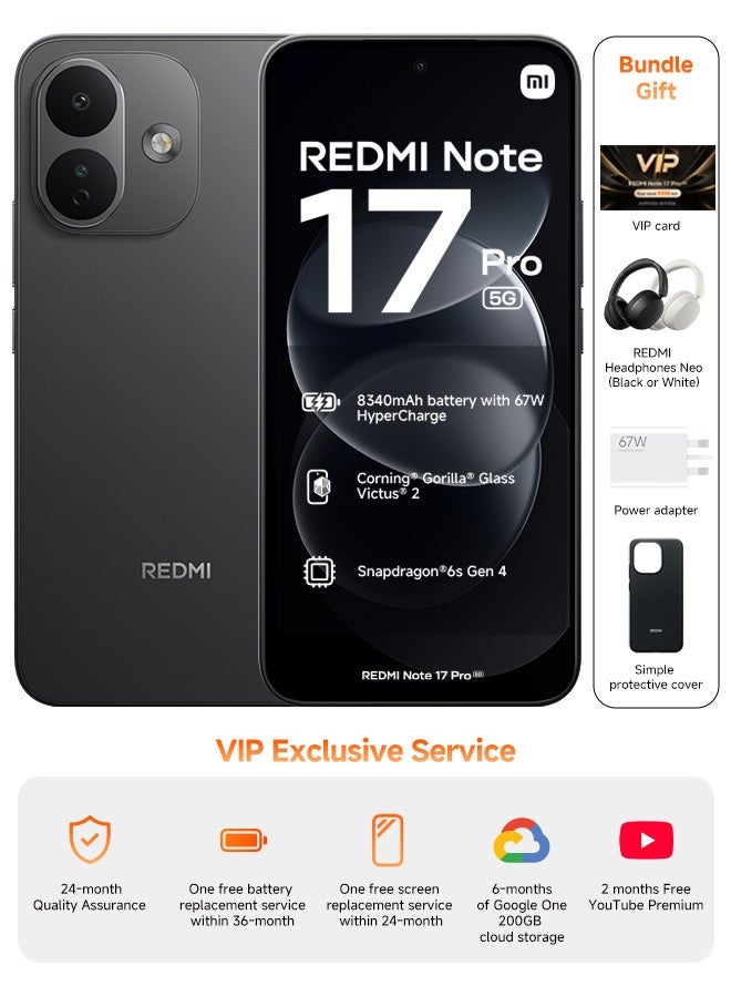 REDMI Note 17 Pro Dual SIM 5G Black 6GB…