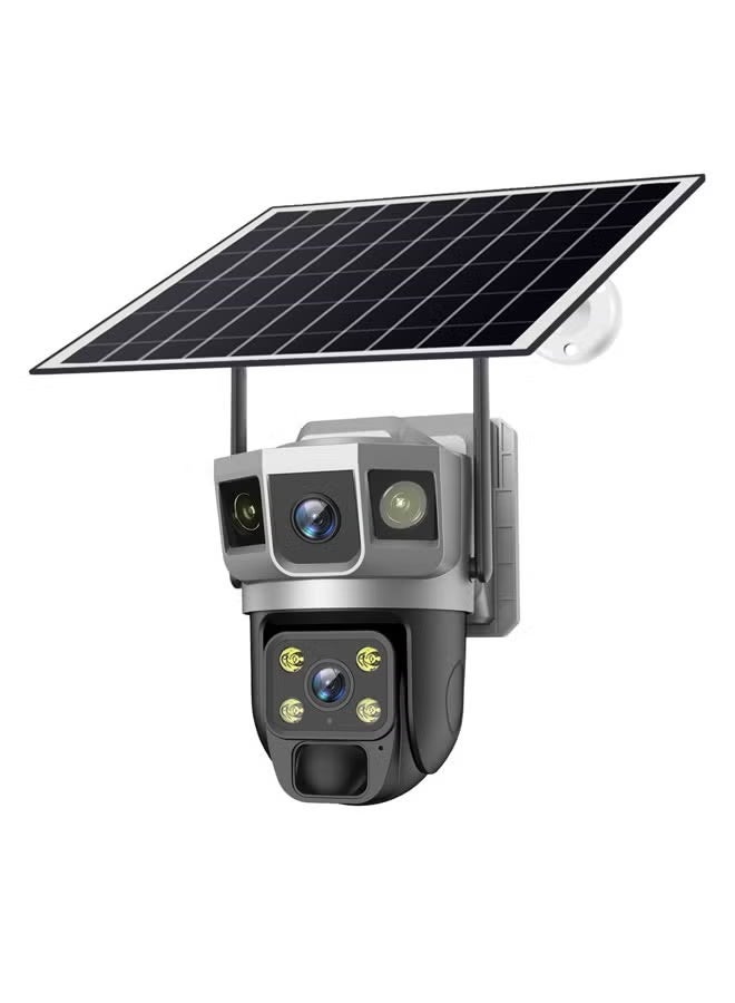 Compare 3Screen DualLens 360° Security Camera – 4GWiFi Wireless, No Dead Angle, Solar Powered with Phone Remote, Dual Light Source & Night Vision for IndoorOutdoor Use at KSA Price