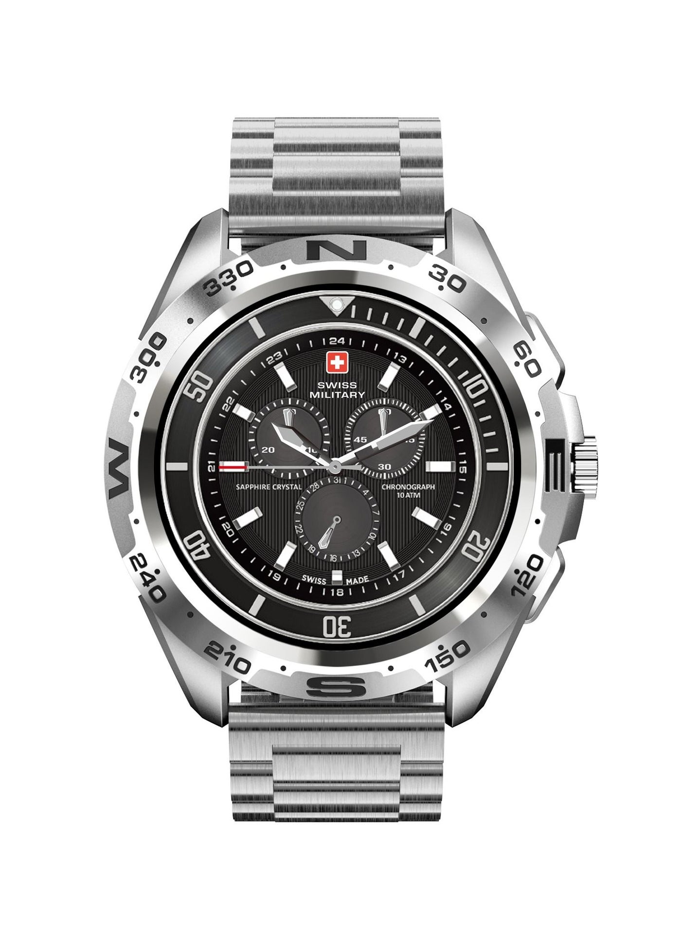 Compare Swiss Military Dom Smartwatch:Call Features,Sports TrackingHeart RateBlood PressureOxygen Level Monitoring, Magnetic Charging Base, 57 Days Battery Life Compatibility: iOSAndroid  Silver at KSA Price