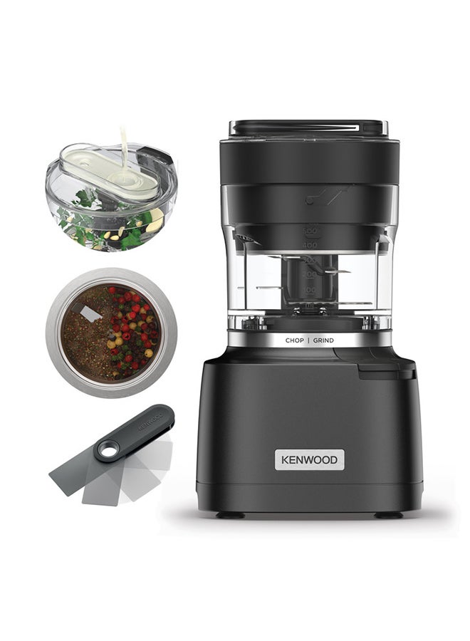 Compare 2in1 Chopper + Grinder — 1000W Powerful Metal Grinder & Electric Chopper with Ever sharp Quad blades, 900ml Bowl Capacity, Dripper Pro & Spatula for Wet Chopping & Dry Grinding 500 ml 800 W CHP80.000SI Grey at KSA Price