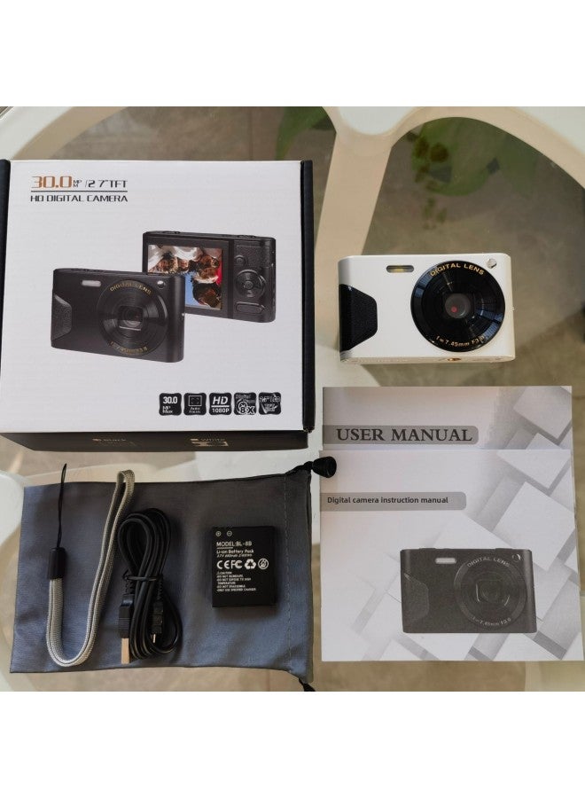Compare 4K Student Camera 48 Million HD Daily Travel Photo Recorder Retro Macro Digital Beauty CameraBody Color:C8 WhiteStandard at KSA Price
