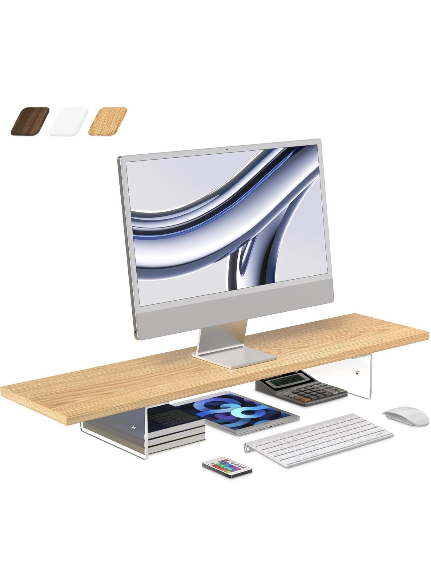FALAHOM Monitor Stand Riser,80cm Wood & Acrylic…