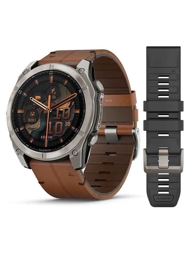 Compare Fenix 8  51MM  Up To 29 Days Battery Life  1.4inch Amoled Display, Scratch Resistant, Sapphire Crystal, Heart Rate Monitor, All Day Stress Monitor, Offline Voice Command, Calling Features, Super Bright LED Flashlight at KSA Price