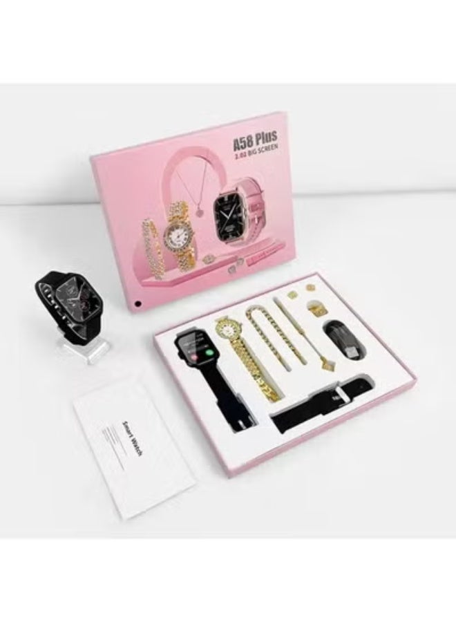 A58 Plus Smart Watch Combo Gift Set for Women – Elegant…