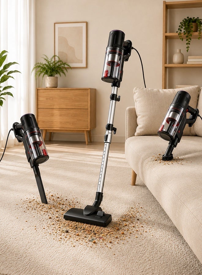 Compare Handheld Vacuum Cleaner, 2 in 1 Handheld Stick Cleaner with 7M Long Cord, 16Kpa Strong Suction, 600W Powerful Motor, 3 Stage HEPA Filtration, Telescopic Tube for Home Car Floor Hair at KSA Price