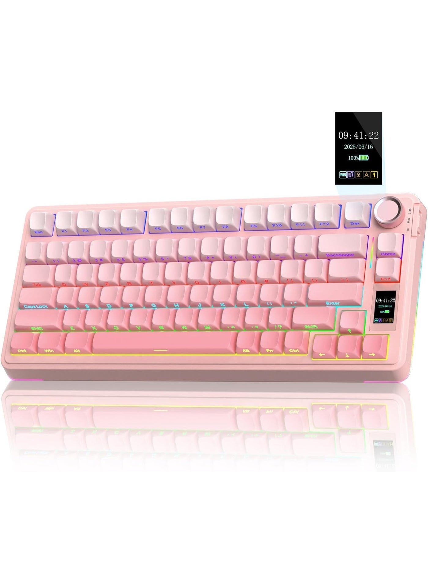 Compare S75 Pro TriMode Wireless Mechanical Gaming Keyboard 75% Hot Swappable RGB Backlit Keyboard with Screen & Knob, Gray Wood V3 Switches, PBT Keycaps, Creamy Sound for PCLaptopMac at KSA Price