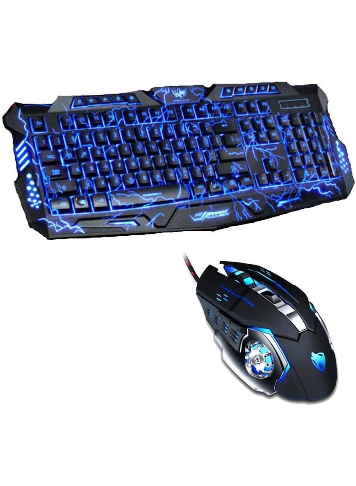 Compare Cool LED Wired Gaming Keyboard and Mouse Set – Backlit Crack Design for Gamer Enthusiasts at KSA Price