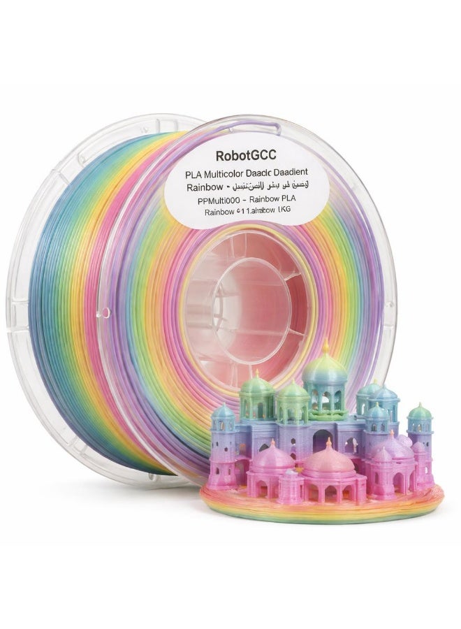 Compare Matte PLA Rainbow Multicolor Gradient 3D Printer Filament 1.75mm Color Changing Printing Material Smooth Matte Finish Low Warp High Precision FDM Filament for Models Art DIY Projects at KSA Price