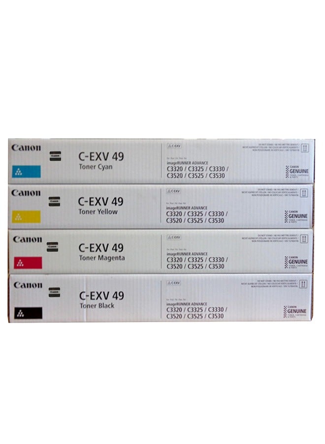 Compare Original CEXV 49 Bkycm Full Set Toner For Image Runner Advance C3520i3525i3530i 3320i 3325i3330i Black | Yellow | Cyan | Magenta at KSA Price