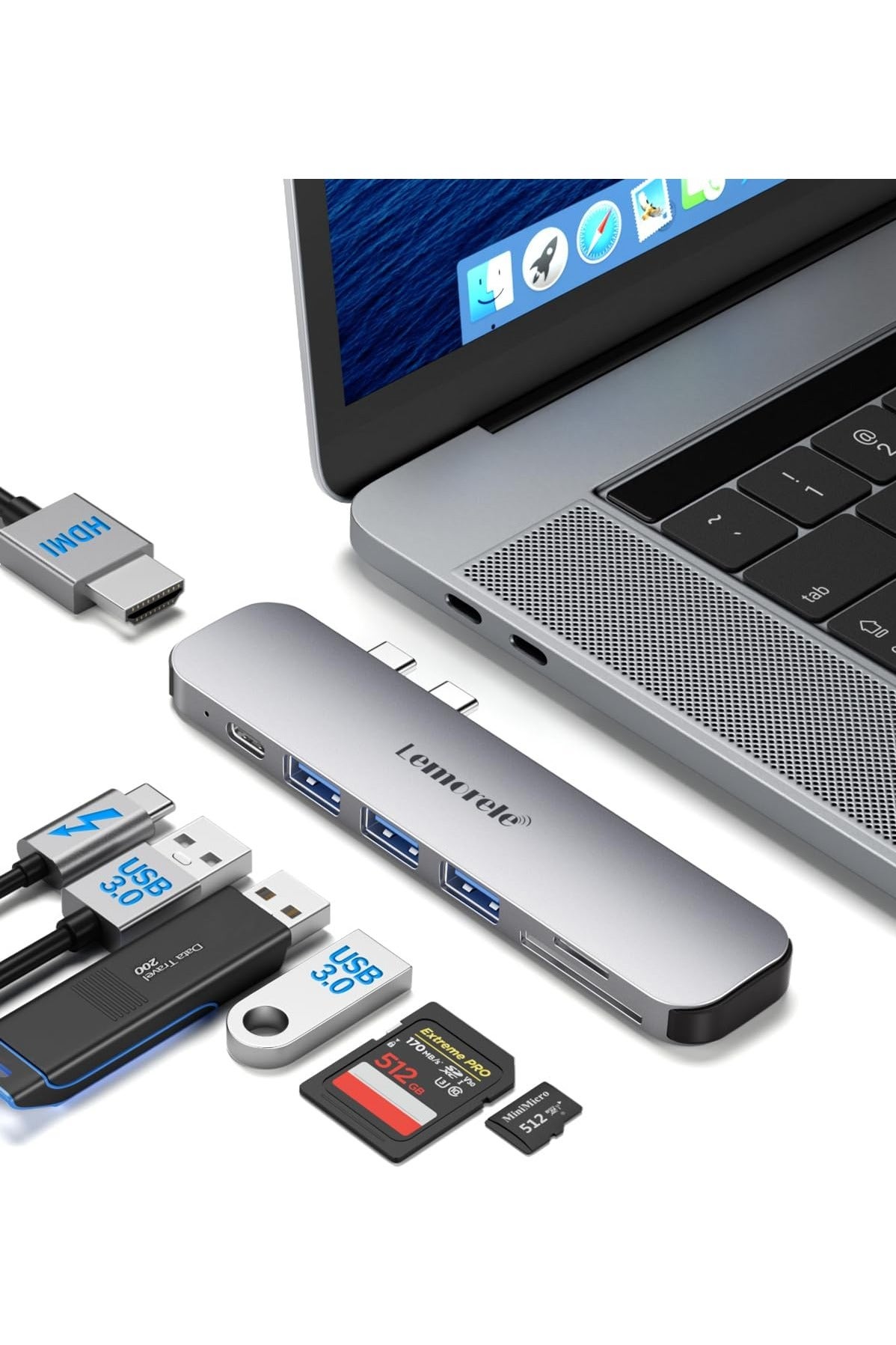 Compare USB C Hub for MacBook ProAir 20252018 M1 M2 M3 M4 13 15 16, 7 in 2 Multiport Adapter Hub Mac Dongle w4K HDMI, 3 USB 3.0, SDTF 3.0, 100W PD 40Gbps Thunderbolt 34 at KSA Price