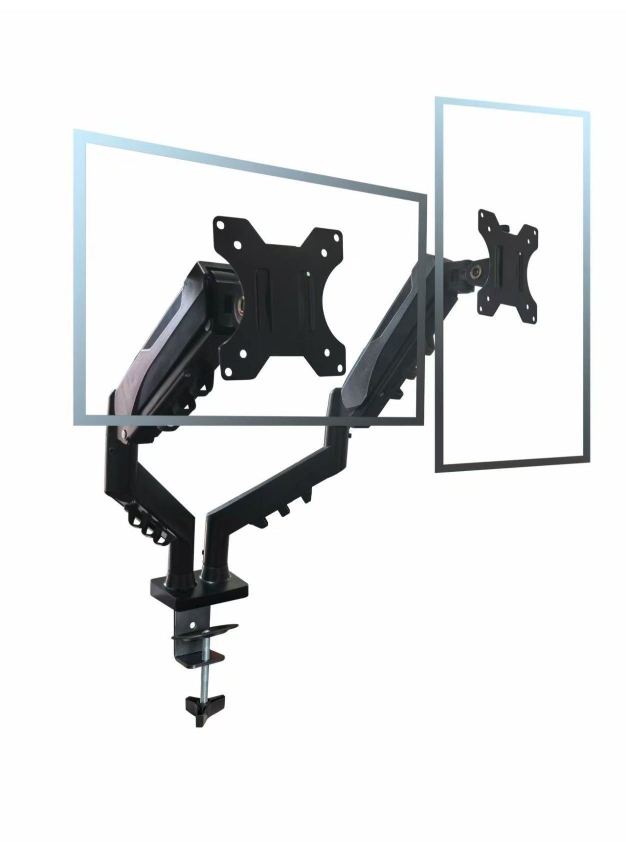 Dual Arm Stand Double Monitor Dest Mount Full Motion…
