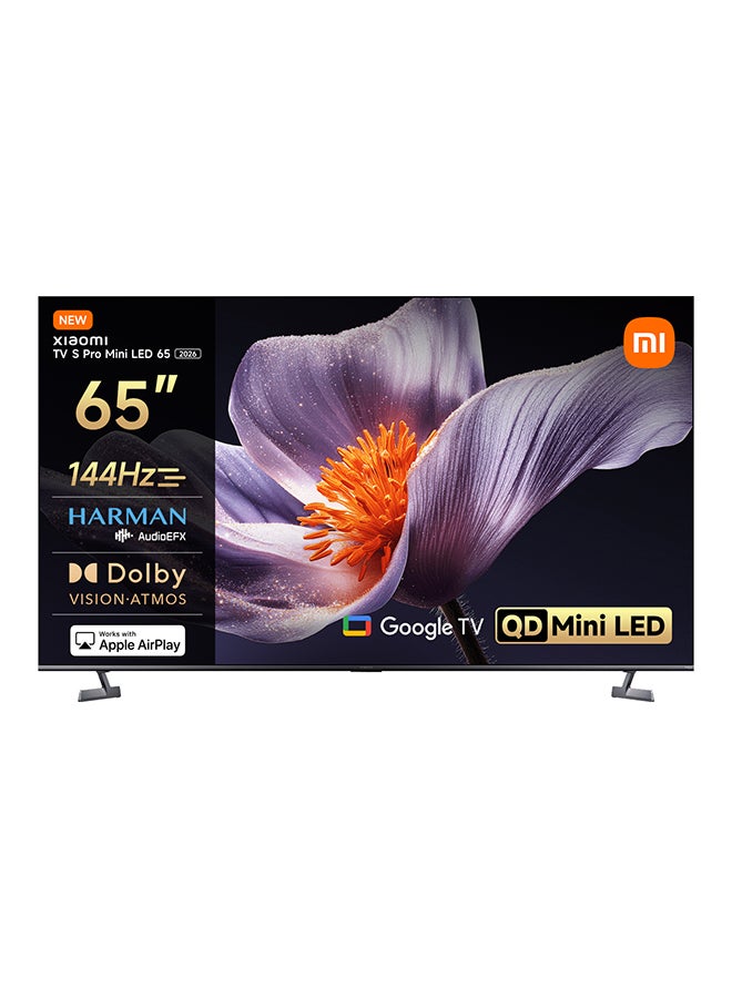 Compare TV S Pro Mini LED 65 2026 | QDMini LED Dispaly| 4K UHD | 144Hz refresh rate | Dolby Audio & Atmos, Google TV |Lowreflection display ELA6322GL Black at KSA Price