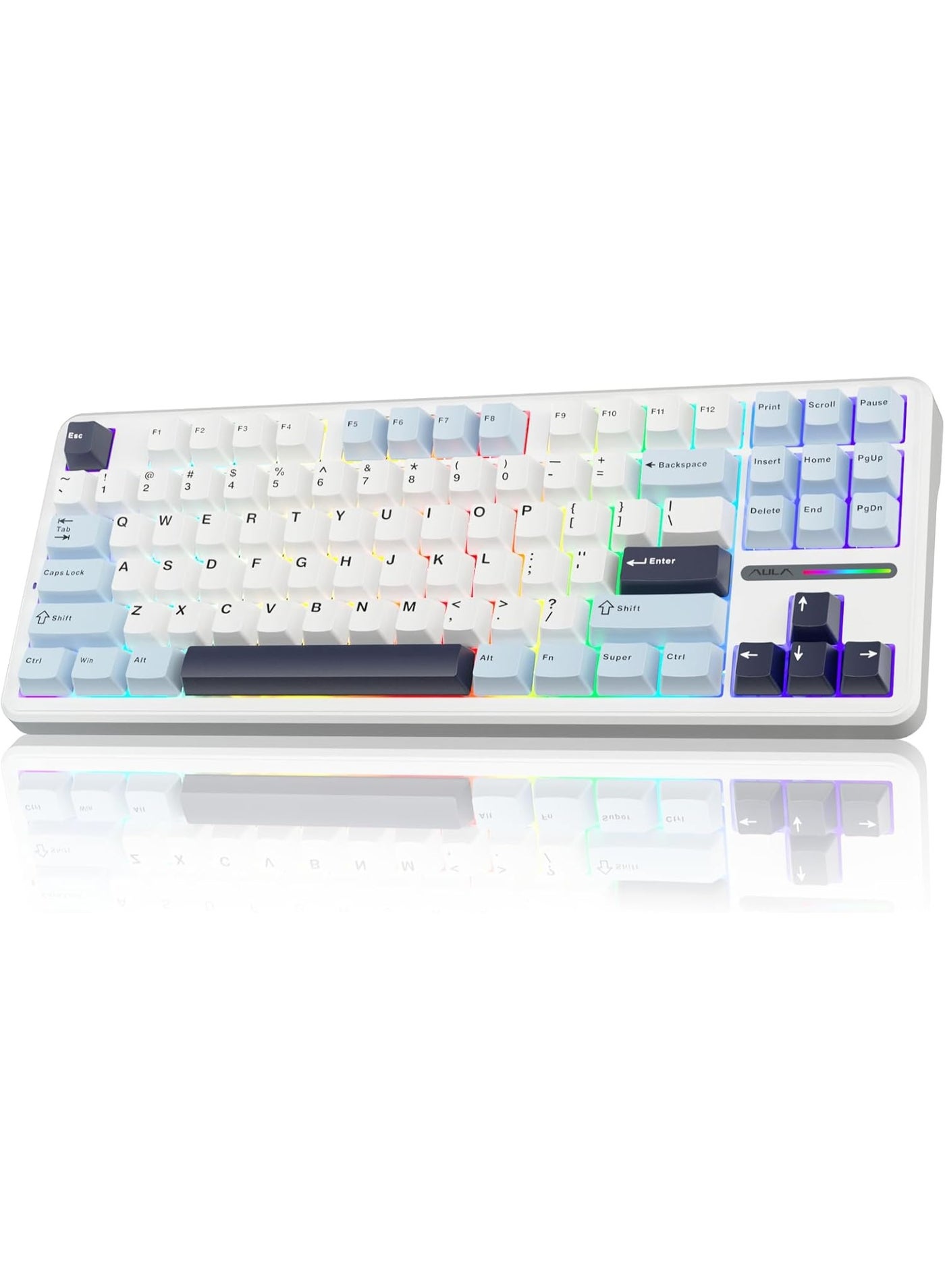 Compare F87 Wireless Mechanical Keyboard,80% TKL Custom Hot Swappable Keyboard, Gasket Mount Gaming Keyboard with PBT Keycaps, Prelubed Graywood Switch, 2.4GHzUSBCBT5.0 RGB Backlit Mechanical Keyboard at KSA Price