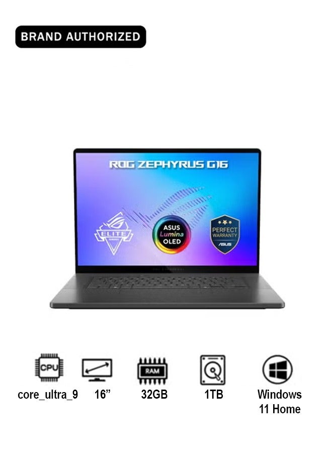 Compare ROG Zephyrus G16 Laptop With 16Inch Display,32GB RAM1 Terabyte SSDIntel Core Ultra 9 Processor 386HWindows 11 Home Arabic Eclipse Gray at KSA Price