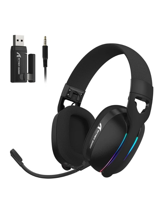 Compare L90 Wireless Gaming Headset RGB, TriMode 2.4G + Bluetooth 5.3 + Wired, 40mm Drivers, 7.1 Surround, Noise Cancelling Mic, 800mAh Battery, Lightweight 215g, PS5PCSwitch Compatible | Black at KSA Price