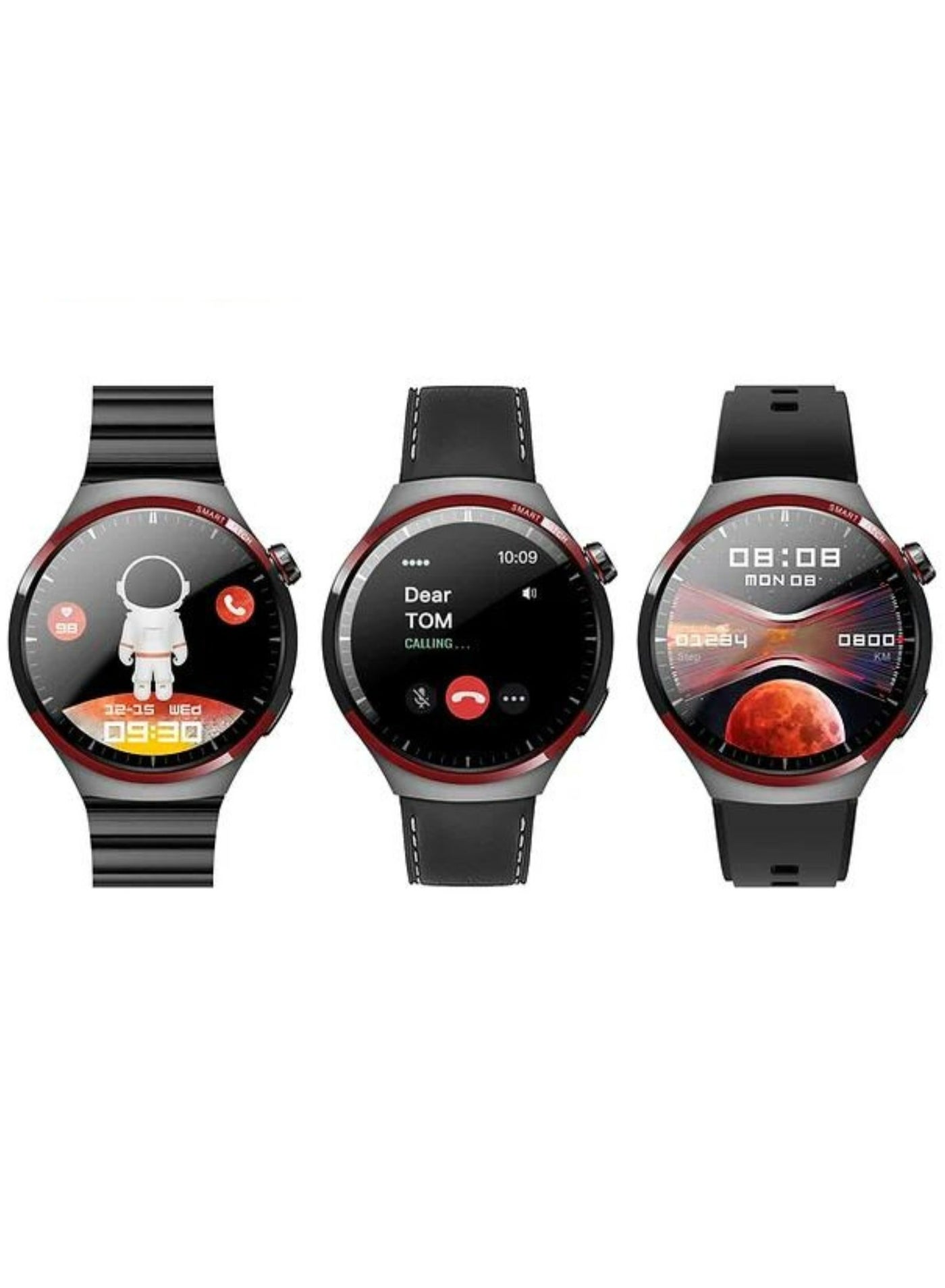 Compare RW32 Watch 4 Pro SpaceX Curved Glass Smartwatch – 3 Pairs Straps, Fitness Tracker, Heart Rate & Sports Mode, Waterproof, Compatible with Android & iOS – Black at KSA Price