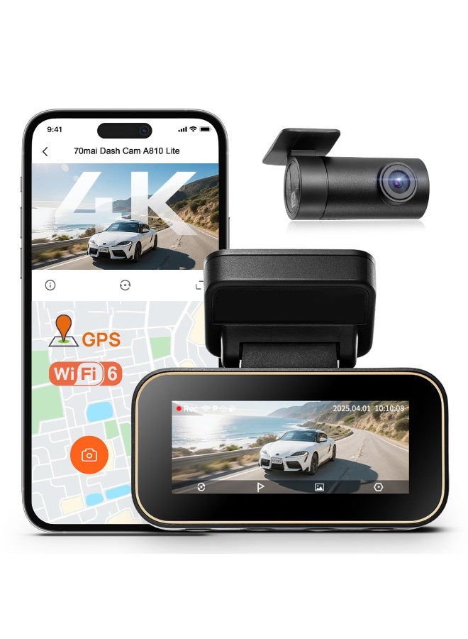 Compare 70mai A810 Lite 4K Dash Cam, Front 4K & Rear 1080P Car Camera Does Not Include Micro SD Card at KSA Price