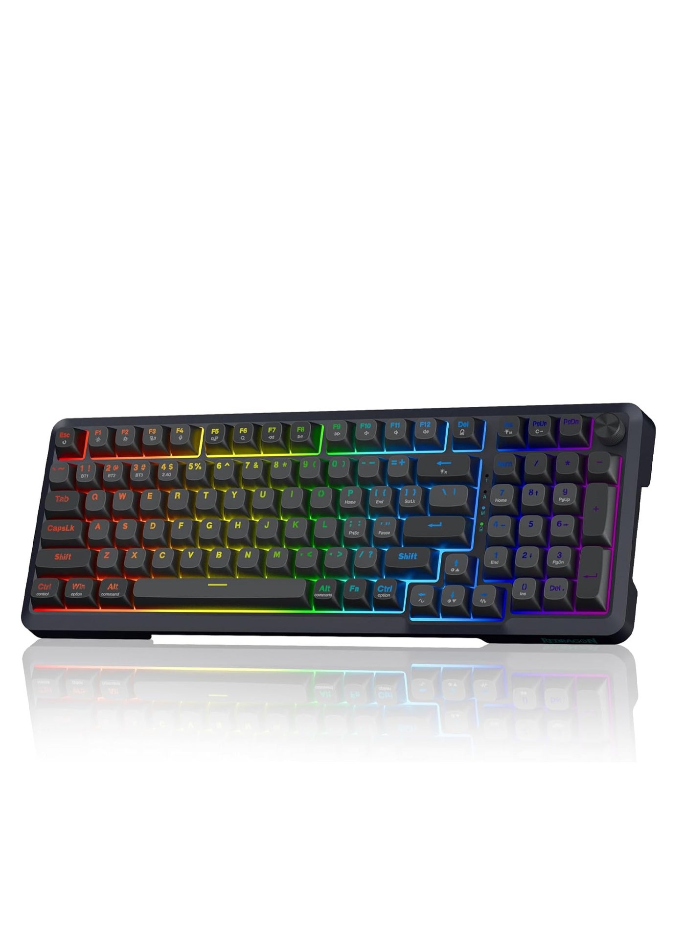 Compare K688RGBBRAGI PRO Wireless Mechanical Gaming Keyboard, 3 Mode Gasket Mounted RGB Gaming Keyboard with Volume Knob, PreLubed Linear Switches, MDAProfile, 98 Keys Hot Swappable Creamy Keyboard for PCTabletXboxPS4 at KSA Price