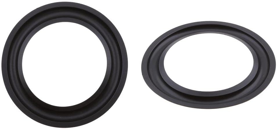 Compare klarako2Pieces 5inch Speaker Subwoofer Foam Surround Repair Kit, 125mm Perforated Rubber Edge Rings Replacement Black at KSA Price