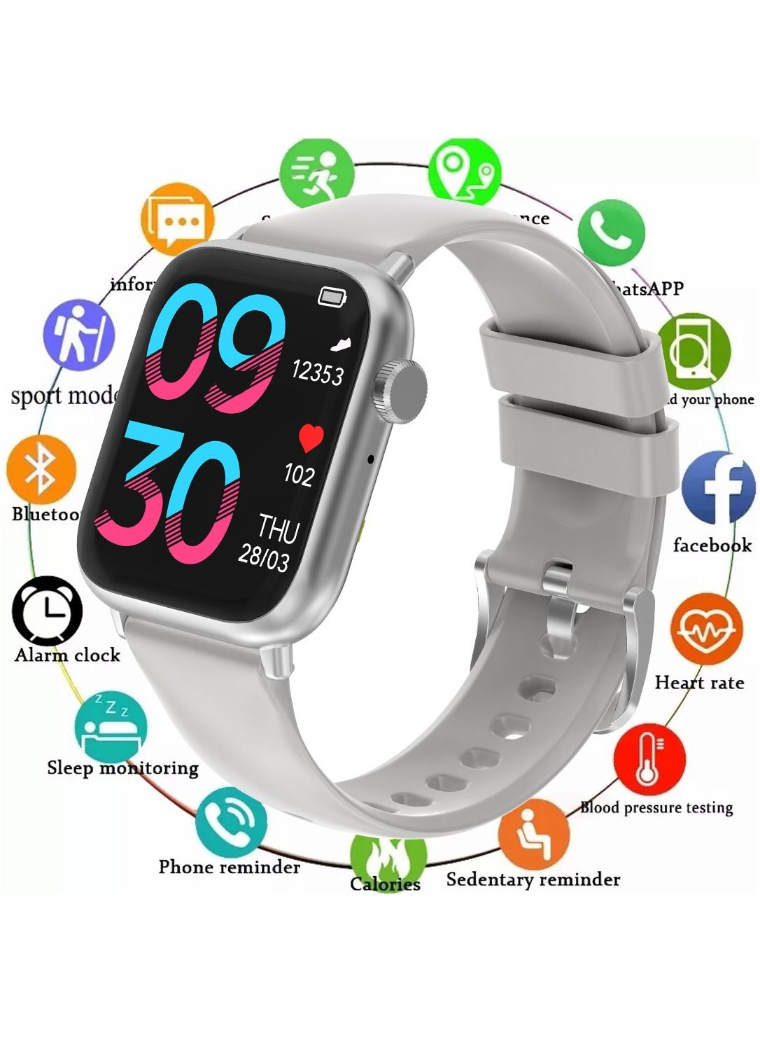 Compare Smartwatch for Men Women with Bluetooth Call, Heart Rate Sleep Fitness Tracker Notification Weather 100 Sport Modes Smartwatch for Android iOS at KSA Price
