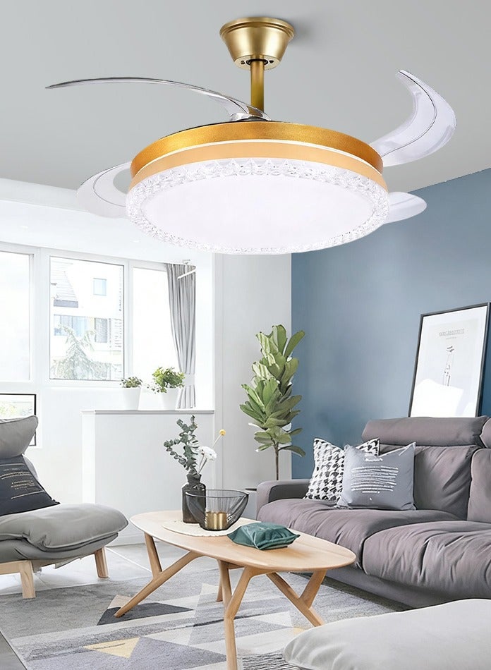 Compare 72W LED Ceiling Fan with Light, 3 Color Lighting & Remote Control – Modern Chandelier for Living Room & Bedroom at KSA Price