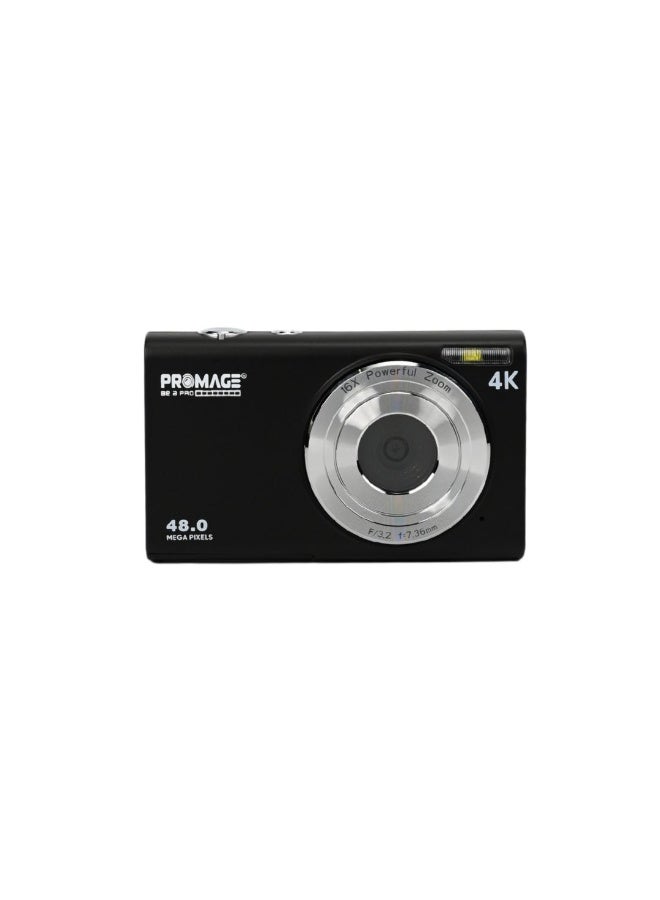 PROMAGE Digital Camera PC105 Black - 48MP 4K…