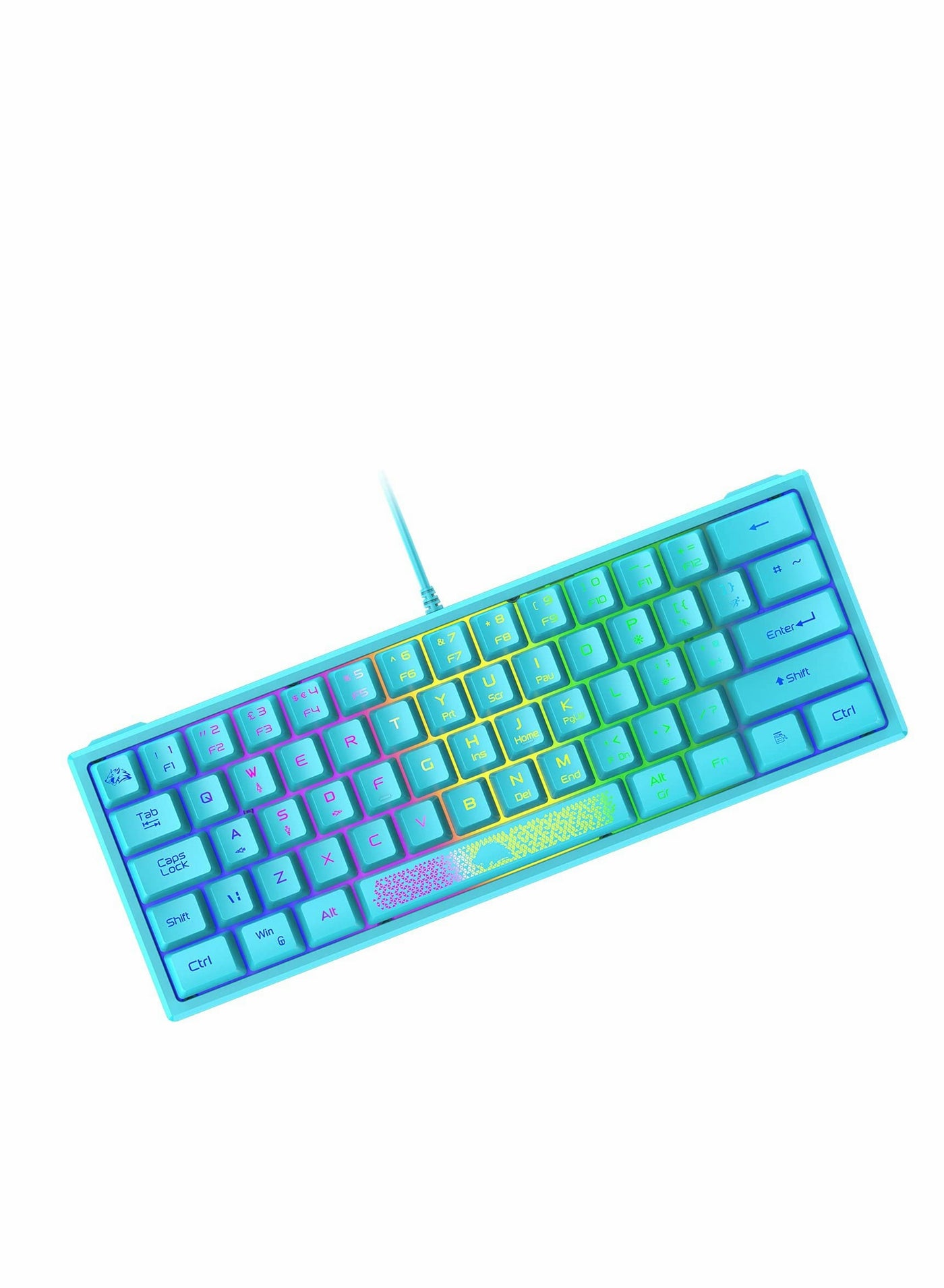 60% Gaming Keyboard, Mini Portable Rainbow RGB…