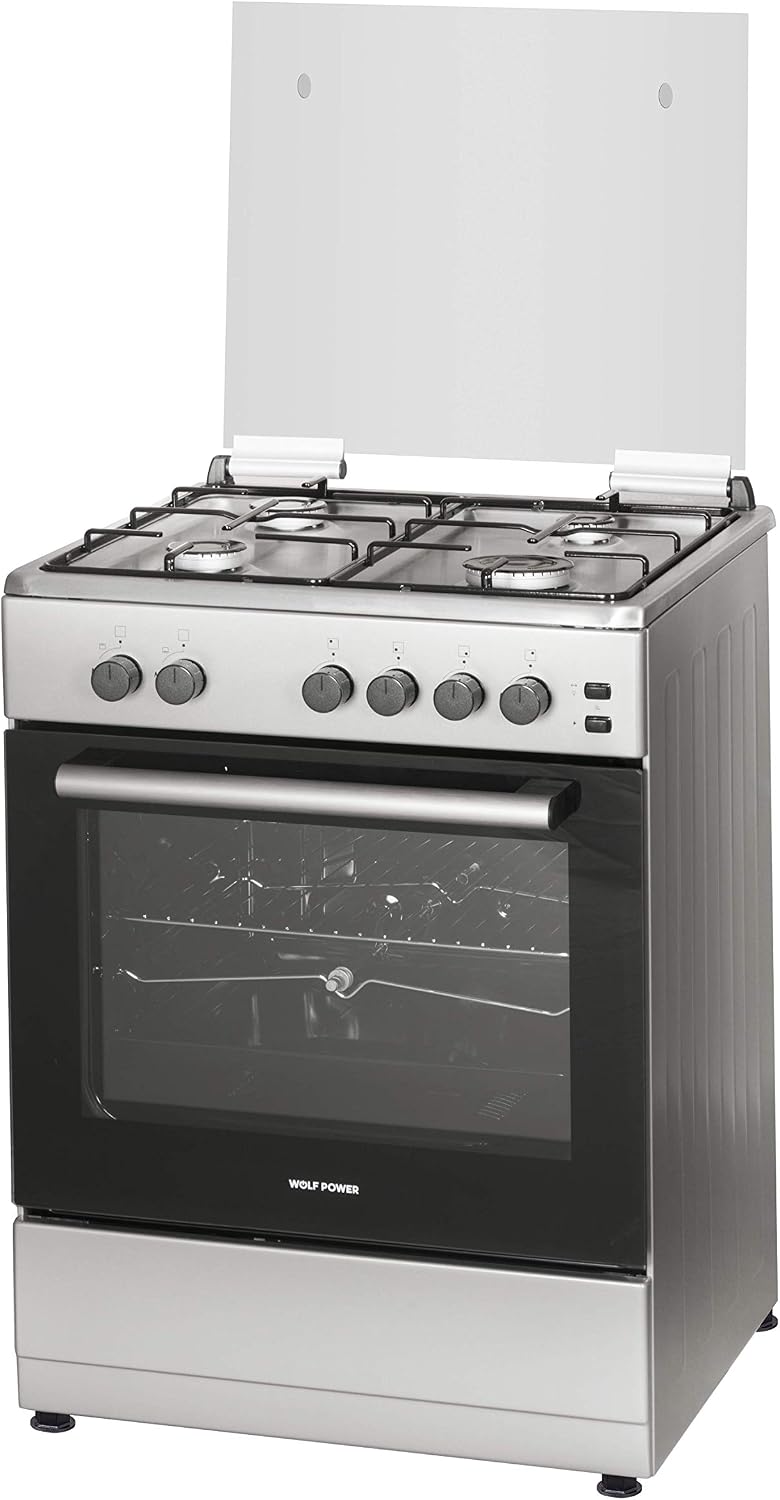 Compare Wolf Power 60 Cm, Gas Cooking Range with 4 Gas Burners, Automatic Ignition, Stainless Steel, WCR6060FS WCR6060FS Silver at KSA Price