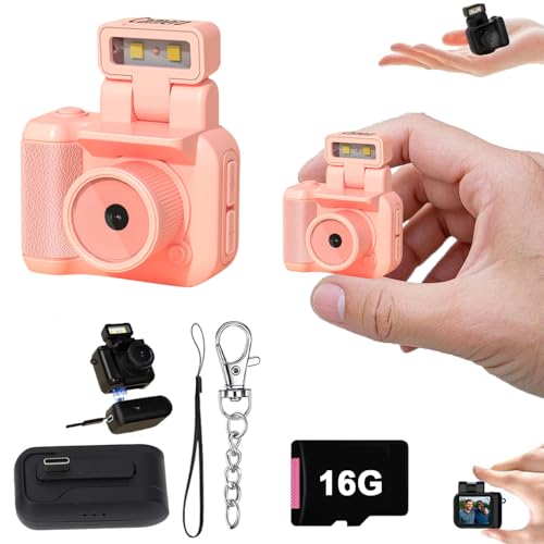 Compare Gsnagole Retro Snap Camera，Mini Nostalgic Vintage View，Tiny Snaps，Keychain Digital Photo Camera，Llavero Mini CáMara Retro，1080p Hd with Led Flash Light Pink 16GB at KSA Price