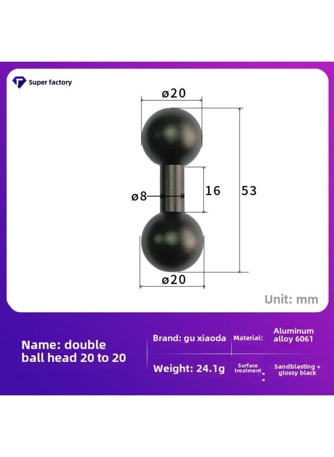 Aluminum Alloy Ball Head 25mm To 17mm Double Ball…