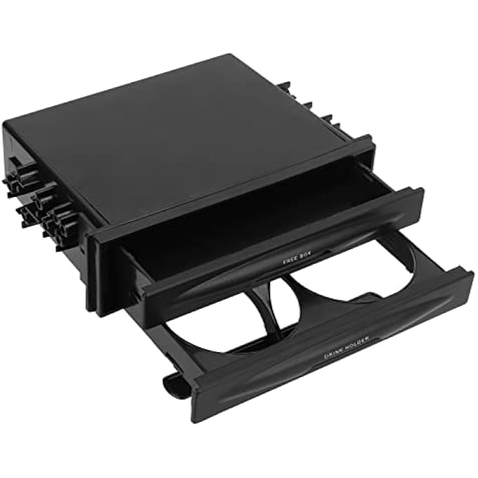 Compare Single Din Car Radio Storage Box 2 Layer Universal Fit Cup Holder And Organiser Black at KSA Price