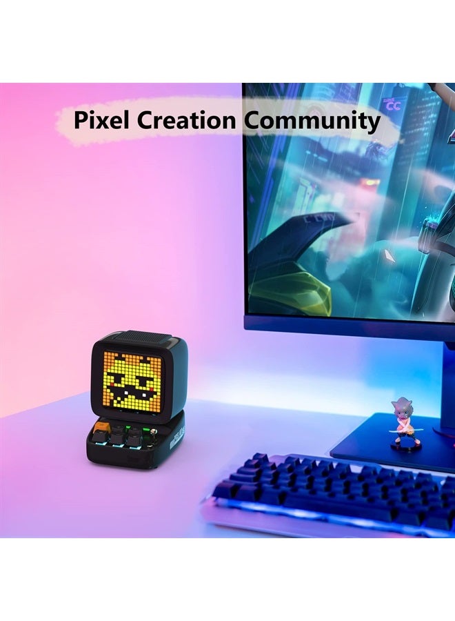 Compare Ditoo Retro Pixel Art Game Bluetooth Speaker with 16X16 LED App Controlled Front Screen Black at KSA Price