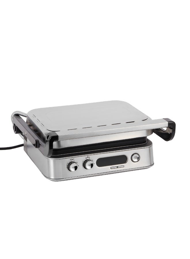 Compare Digital Stainless Steel Grill Maker | Detachable Die Cast Plates, 2 Layer NonStick Coating for Easy Release and Quick Cleanup and Heat Up | Timer Function, Perfect for Grilled Sandwiches, BBQ Design, Fit Any Type or Size of Food, Meat, Snack| 2 Years Warranty GGM36516 Silver 2170 W GGM36516 silver at KSA Price
