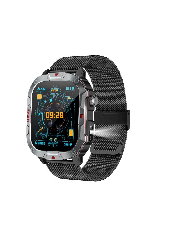 Compare QX11 Huaqiang North Smart Watch Mens Sports Outdoor Waterproof Watch Multifunctional Heart Rate Bluetooth CallColour:Black Steel at KSA Price