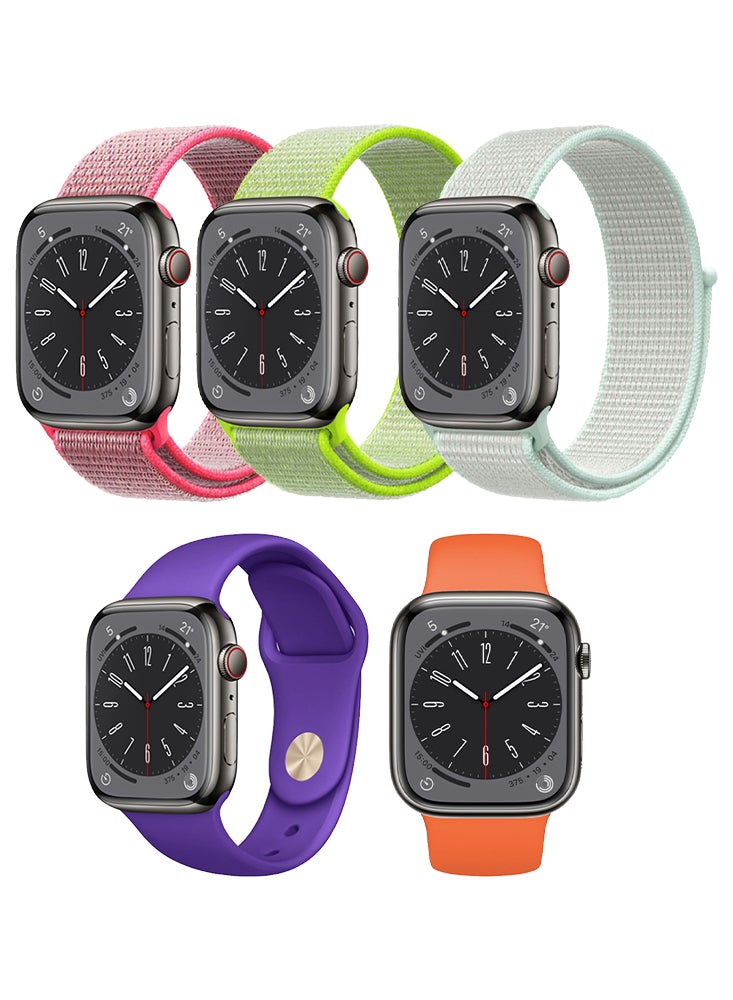 Compare 5pcs Watch Bands Replacement for Apple Watch Strap Compatible with Apple Watch 4946454442mm Series 10987654SEUltra at KSA Price