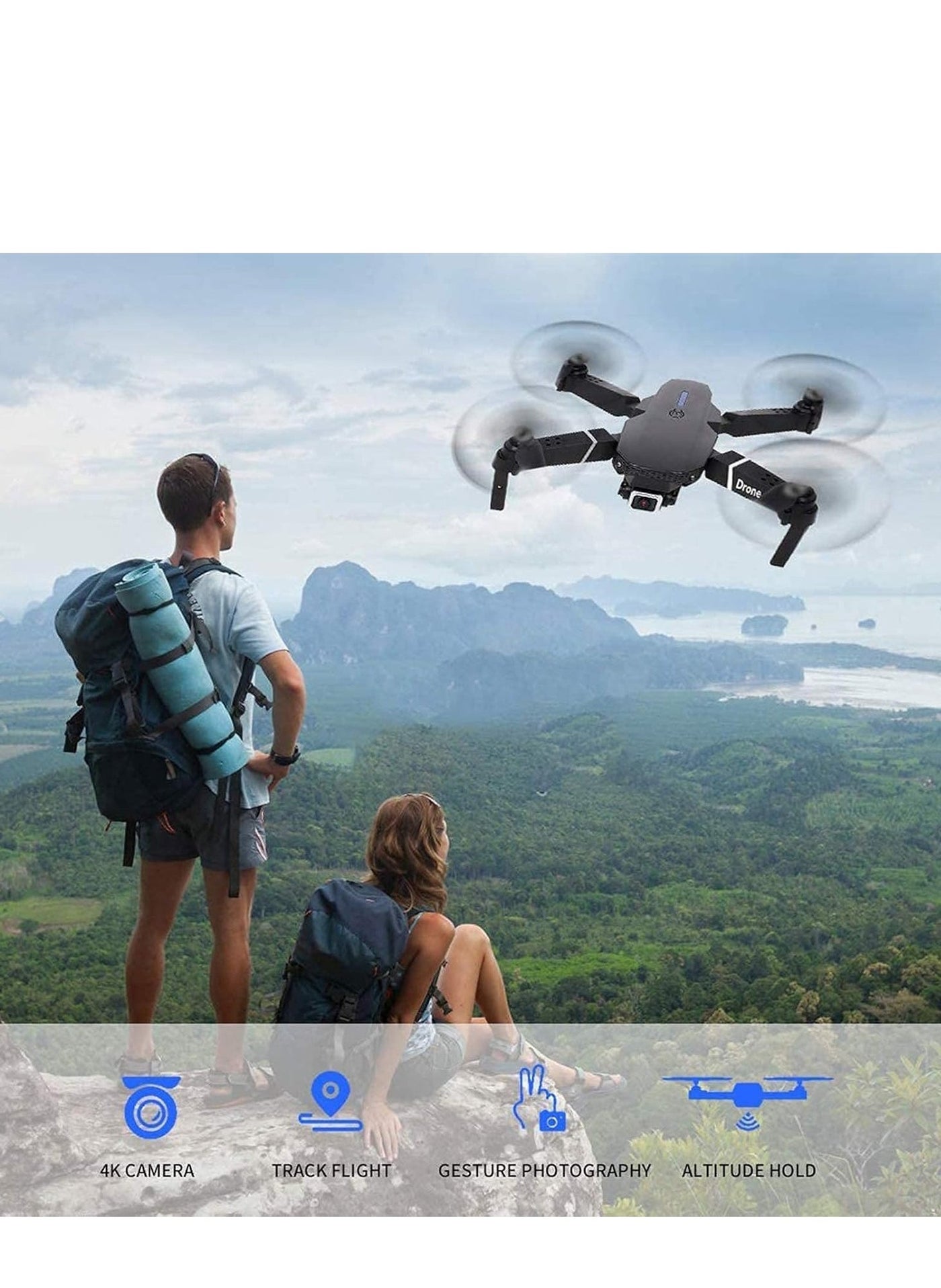 FPV Drone with 4K HD Camera, WiFi Live Video,…