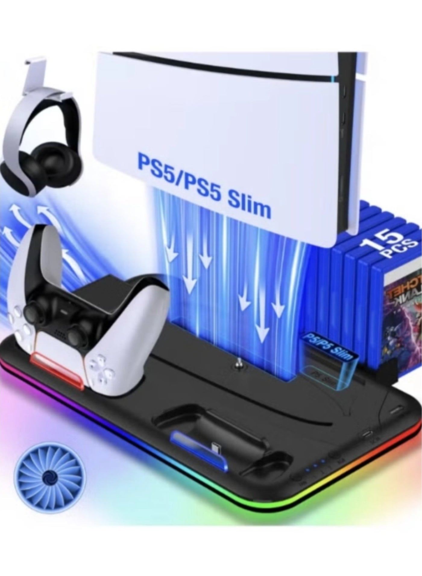 PS5Stand,PS5 Slim Stand and Cooling Station with…