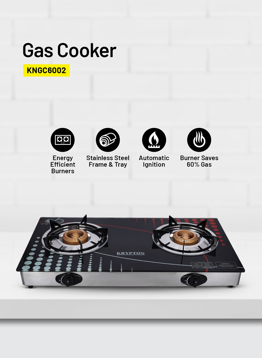 Gas Cooker- Stainless Steel Frame and Tray,…